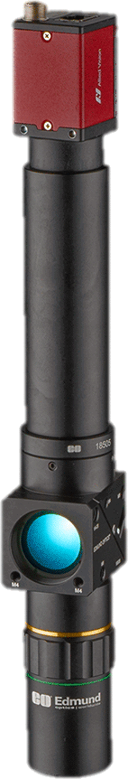 Polychromatic light focused through a triplet lens