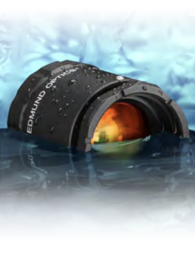 A lens partially submerged in water